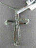 ESTATE LARGE .35CT DIAMOND 14KT WHITE GOLD 3D SWIRL PAVE CROSS PENDANT #11433