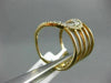 ESTATE LARGE .39CT ROUND DIAMOND 18KT ROSE GOLD CLASSIC MOON MULTI ROW FUN RING