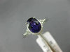 ESTATE 1.10CT DIAMOND & AAA OVAL AMETHYST 14KT WHITE GOLD 3D SEMI HALO FUN RING