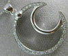 ANTIQUE LARGE .80CT DIAMOND 14K WHITE GOLD OPEN CLASSIC HALF MOON PENDANT #16072