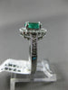 WIDE 1.30CT DIAMOND & AAA EMERALD 14KT WHITE GOLD OVAL HALO ENGAGEMENT RING 2453