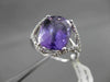 ANTIQUE LARGE 4.36CTW DIAMOND & AAA EXTRA FACET AMETHYST 14KT WHITE GOLD RING