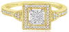 .14CT DIAMOND 14KT YELLOW GOLD ROUND SQUARE DIAMOND CUT FILIGREE FRIENDSHIP RING