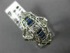 ANTIQUE .21CT OLD MINE DIAMOND & AAA SAPPHIRE 18K WHITE GOLD FILIGREE RING 19859