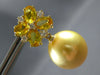5.02CT DIAMOND & AAA YELLOW SAPPHIRE & SOUTH SEA PEARL 18KT YELLOW GOLD EARRINGS