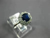 ESTATE 1.10CT DIAMOND & AAA SAPPHIRE 14KT WHITE GOLD 3D FLOWER ENGAGEMENT RING