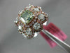 GIA LARGE 2.7CT MULTI COLOR DIAMOND 18K WHITE & ROSE GOLD FLOWER ENGAGEMENT RING
