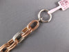 ESTATE LONG .96CT DIAMOND 14KT WHITE & ROSE GOLD OVAL LINK TOGGLE LOVE BRACELET