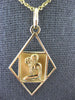 ESTATE 18KT YELLOW GOLD 3D HANDCRAFTED PORTARIT SHAPE LADIES PENDANT #26922