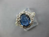 3.48CT DIAMOND & AAA SAPPHIRE 14K WHITE GOLD OVAL & ROUND FLOWER ENGAGEMENT RING