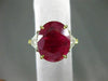 ANTIQUE LARGE 9.97CT DIAMOND & BURMESE RUBY 18KT GOLD & PLATINUM ENGAGEMENT RING