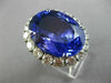 ESTATE EXTRA LARGE 31.4CT DIAMOND & AAA EXTRA FACET TANZANITE PLATINUM HALO RING