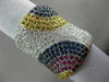 LARGE 3.0CT WHITE & FANCY YELLOW DIAMOND AAA SAPPHIRE & RUBY 18K WHITE GOLD RING