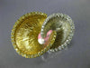 WIDE .34CT WHITE & FANCY YELLOW DIAMOND 18K 2 TONE GOLD DOUBLE SHELL FLOWER RING