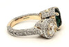 LARGE 7.05CT DIAMOND & AAA EMERALD 18KT YELLOW GOLD ROUND 2 STONE HALO LOVE RING