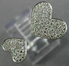 ESTATE WIDE .35CT DIAMOND 14KT WHITE GOLD 3D DOUBLE HEART MICRO PAVE LOVE RING