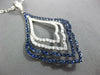 LARGE 2.03CT DIAMOND & AAA SAPPHIRE 18KT WHITE GOLD MULTI ROW TEAR DROP NECKLACE