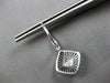 LARGE .66CT DIAMOND 14K WHITE GOLD SQUARE GEOMETRICAL LEVERBACK HANGING EARRINGS