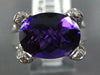EXTRA LARGE 5.59CT DIAMOND & AAA AMETHYST 14KT WHITE GOLD ROUND & OVAL FUN RING