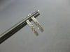ESTATE SMALL .22CT DIAMOND 14KT WHITE GOLD 3D HUGGIE LEVERBACK HANGING EARRINGS