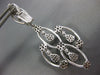 ESTATE 2.86CT DIAMOND 18K WHITE GOLD 3D MULTI FLOWER CHANDELIER HANGING EARRINGS