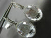 ESTATE LARGE 18.93CT DIAMOND & AAA CLEAR TOPAZ 14KT WHITE GOLD HANGING EARRINGS