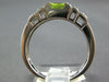 .57CT DIAMOND & AAA PERIDOT 18K WHITE GOLD 3D PRINCESS & ROUND PYRAMID FUN RING