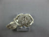WIDE 1.0CT DIAMOND 14KT WHITE GOLD 3D HALO FLOWER DOUBLE HEART ANNIVERSARY RING
