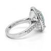 LARGE 12.53CT DIAMOND & AAA PARAIBA TOURMALINE 18K WHITE GOLD 3D ENGAGEMENT RING
