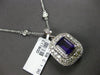 LARGE 4.04CT DIAMOND & AAA AMETHYST 14KT WHITE GOLD ROUND & EMERALD CUT PENDANT