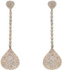 ESTATE LARGE 6.37CT DIAMOND 18KT ROSE GOLD 3D CLUSTER TEAR DROP HANGING EARRINGS