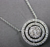 ESTATE .28CT DIAMOND 14KT WHITE GOLD 3D ROUND CLUSTER DOUBLE HALO FUN NECKLACE