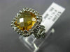 ESTATE 11.0CT DIAMOND & AAA CITRINE 18KT WHITE GOLD SOLITAIRE FILIGREE RING #857