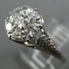 ANTIQUE LARGE .70CT DIAMOND 18KT WHITE GOLD 3D FILIGREE ENGAGEMENT RING #25806