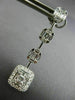 ESTATE 1.85CT DIAMOND 18KT WHITE GOLD JOURNEY HALO SQUARE STUD HANGING EARRINGS
