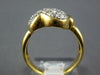 ESTATE WIDE .63CT DIAMOND 18KT YELLOW GOLD CLASSIC DOUBLE HEART PAVE LOVE RING