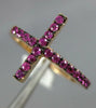 ESTATE .36CT AAA PINK SAPPHIRE 18KT ROSE GOLD 3D CLASSIC CROSS RING