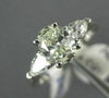 ESTATE 1.29CT OVAL & PEAR SHAPE DIAMOND 14KT WHITE GOLD 3 STONE ENGAGEMENT RING