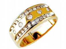 .52CT DIAMOND 14KT YELLOW GOLD 3D ROUND ETOILE CHANNEL WEDDING ANNIVERSARY RING
