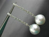 ESTATE .36CT DIAMOND & AAA SOUTH SEA PEARL 18KT WHITE GOLD 3D HANGING EARRINGS