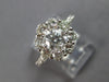 ESTATE WIDE 1.99CT DIAMOND 14KT WHITE GOLD 3D CLASSIC FLOWER ENGAGEMENT RING