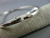 ESTATE .10CT DIAMOND 14KT WHITE GOLD PAST PRESENT FUTURE FLOWER BANGLE BRACELET