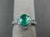 WIDE 1.30CT DIAMOND & AAA EMERALD 14KT WHITE GOLD OVAL HALO ENGAGEMENT RING 2453