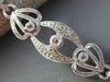 ESTATE WIDE & LONG .52CT DIAMOND 18KT WHITE GOLD ETOILE MILGRAIN TENNIS BRACELET