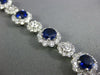 LARGE 13.65CT DIAMOND & AAA SAPPHIRE 18KT WHITE GOLD 3D FLOWER TENNIS BRACELET