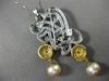 ANTIQUE MASSIVE 2.90CT DIAMOND & PEARL 18K TWO TONE GOLD FILIGREE PENDANT BROOCH