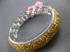 GIA LARGE 17.85CT WHITE & MULTI COLOR DIAMOND 18KT 2 TONE GOLD BANGLE BRACELET