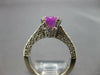 LARGE 2.66CT DIAMOND & AAA PINK SAPPHIRE 14KT WHITE GOLD ENGAGEMENT RING #26911