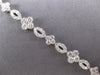 ESTATE 2.74CT DIAMOND 14KT WHITE GOLD ROUND 4 LEAF CLOVER FLOWER TENNIS BRACELET