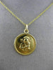 ESTATE 14KT YELLOW GOLD 3D CIRCULAR MOTHER MARY FLOATING PENDANT & CHAIN #25005
